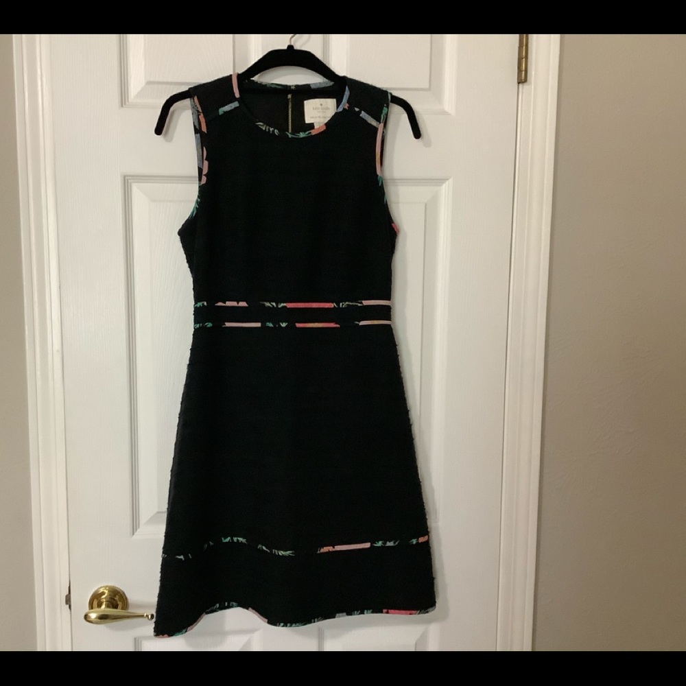 Kate Spade Blossom Trim Tweed Dress Black 2